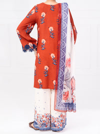 Brown Viscose Raw Silk 3Pc Unstitched - AWP-3PS-804