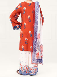 Brown Viscose Raw Silk 3Pc Unstitched - AWP-3PS-804