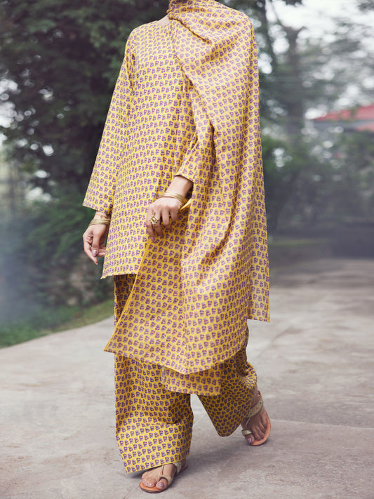 Mustard Lawn 3Pc Stitched - AWP-3PS-857