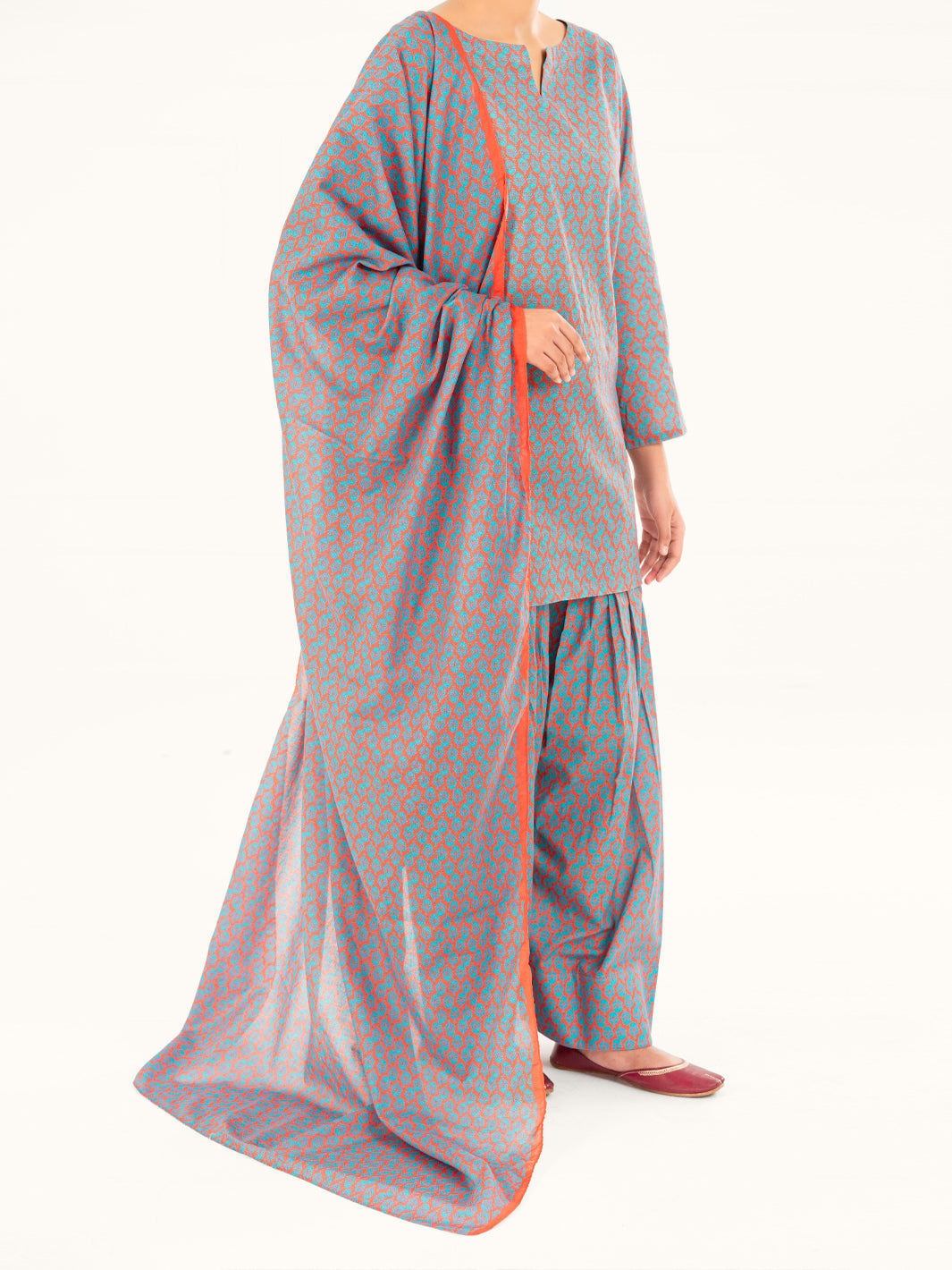 Fuchsia Lawn 3Pc Stitched - AWP-3PS-858