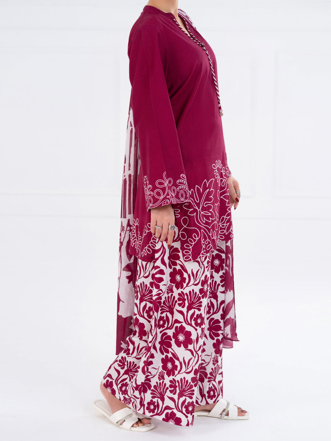 Maroon Lawn 3Pc Stitched - AWP-3PS-859