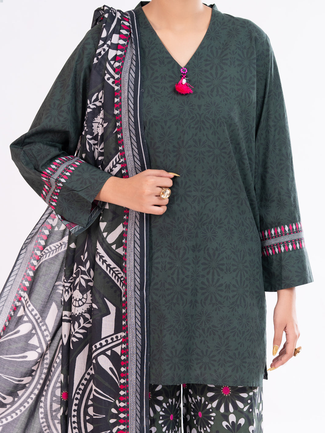 Charcoal Lawn 3Pc Stitched - AWP-3PS-860