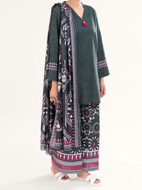 Charcoal Lawn 3Pc Stitched - AWP-3PS-860