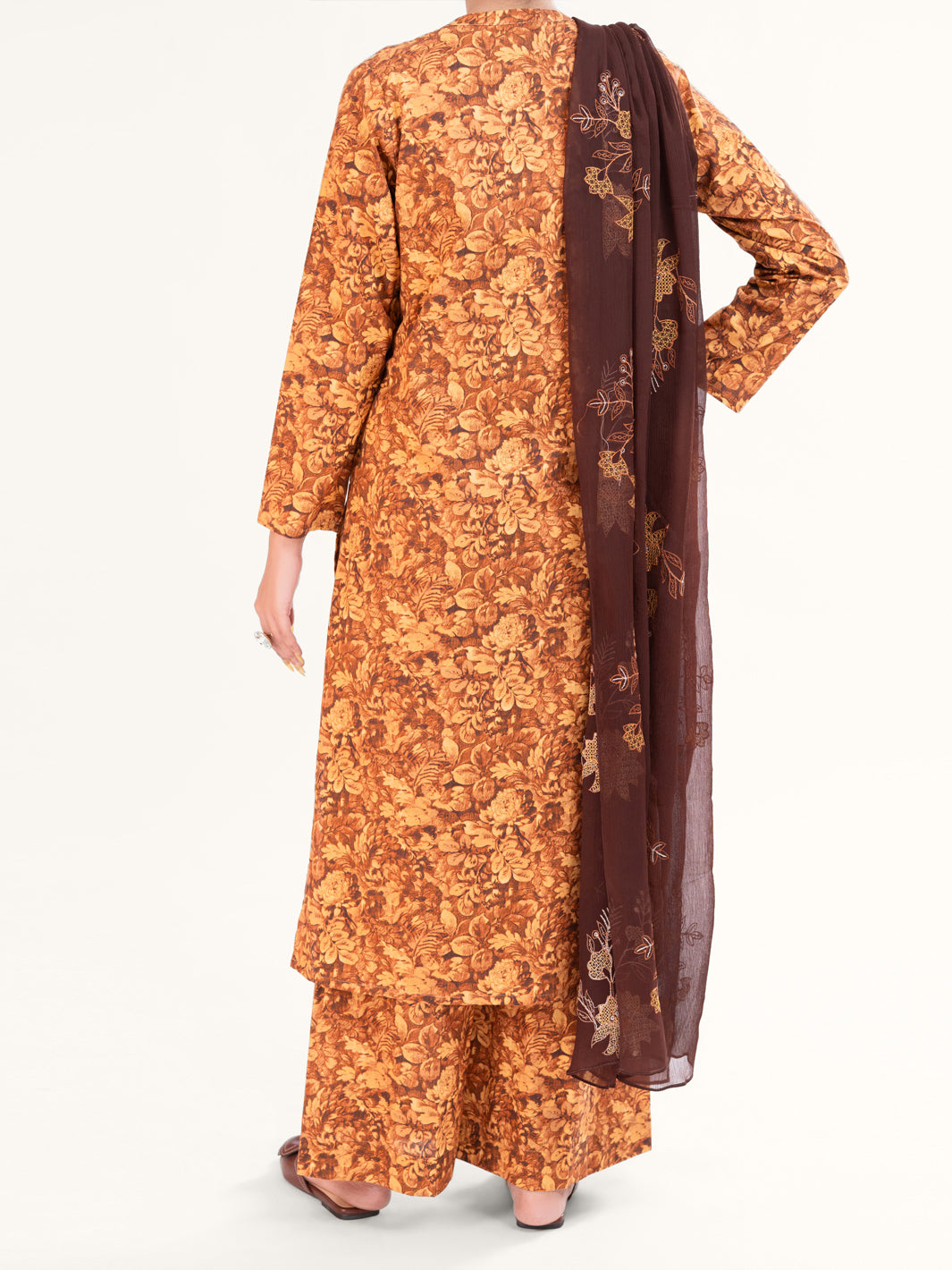 Brown Lawn 3Pc Stitched - AWP-3PS-862