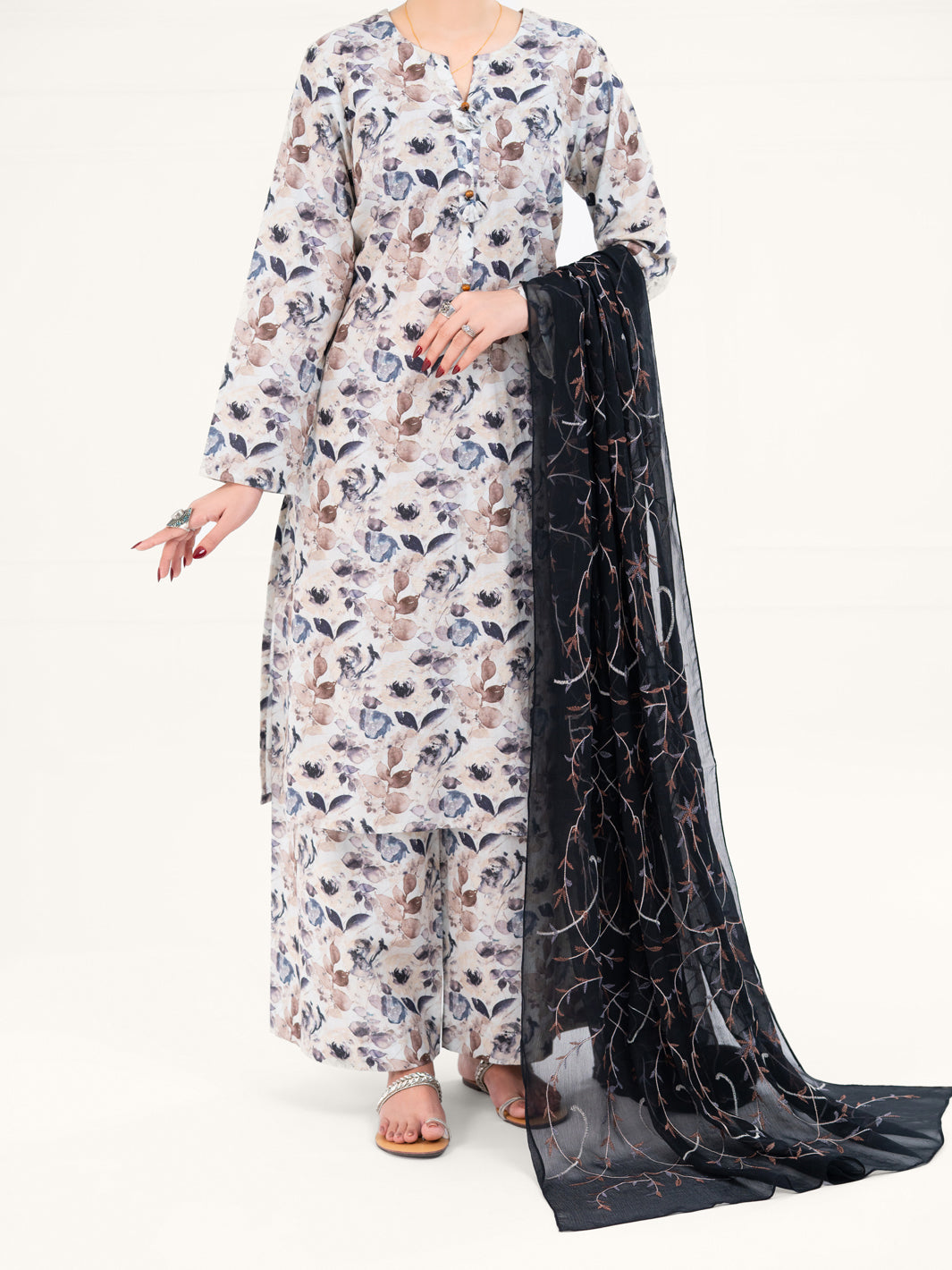 Beige Lawn 3Pc Stitched - AWP-3PS-863