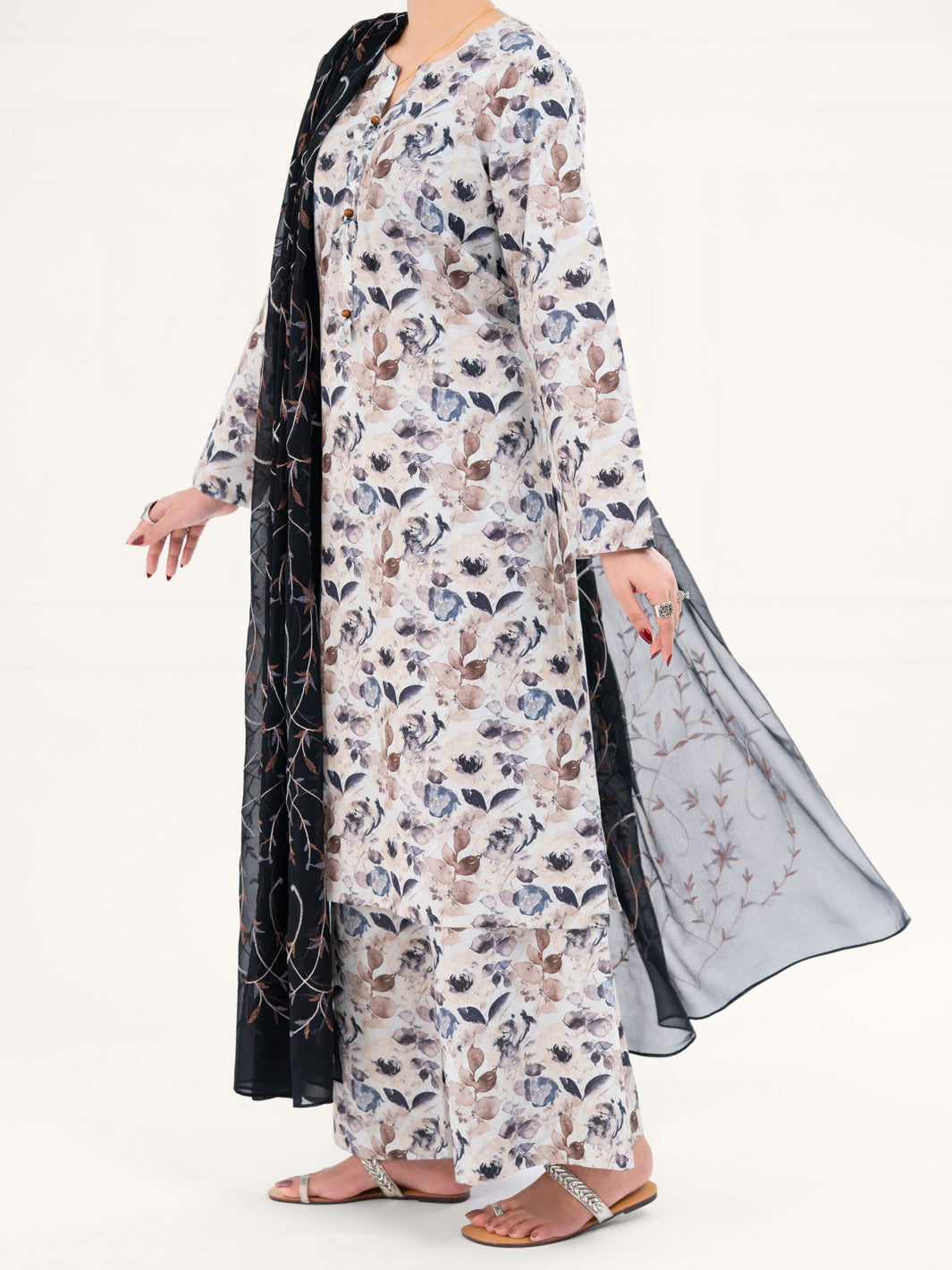 Beige Lawn 3Pc Stitched - AWP-3PS-863