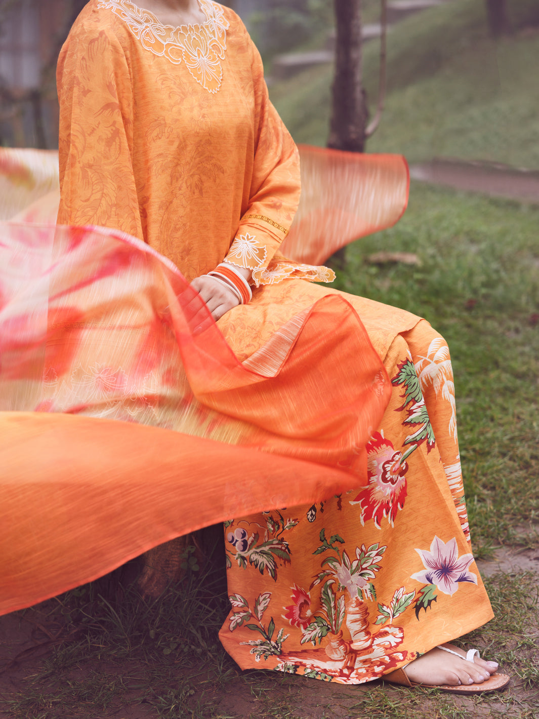 Yellow Swiss Jacquard 3Pc Stitched - AWP-3PS-865