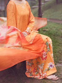 Yellow Swiss Jacquard 3Pc Stitched - AWP-3PS-865