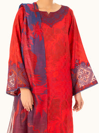 Red Swiss Jacquard 3Pc Stitched - AWP-3PS-867