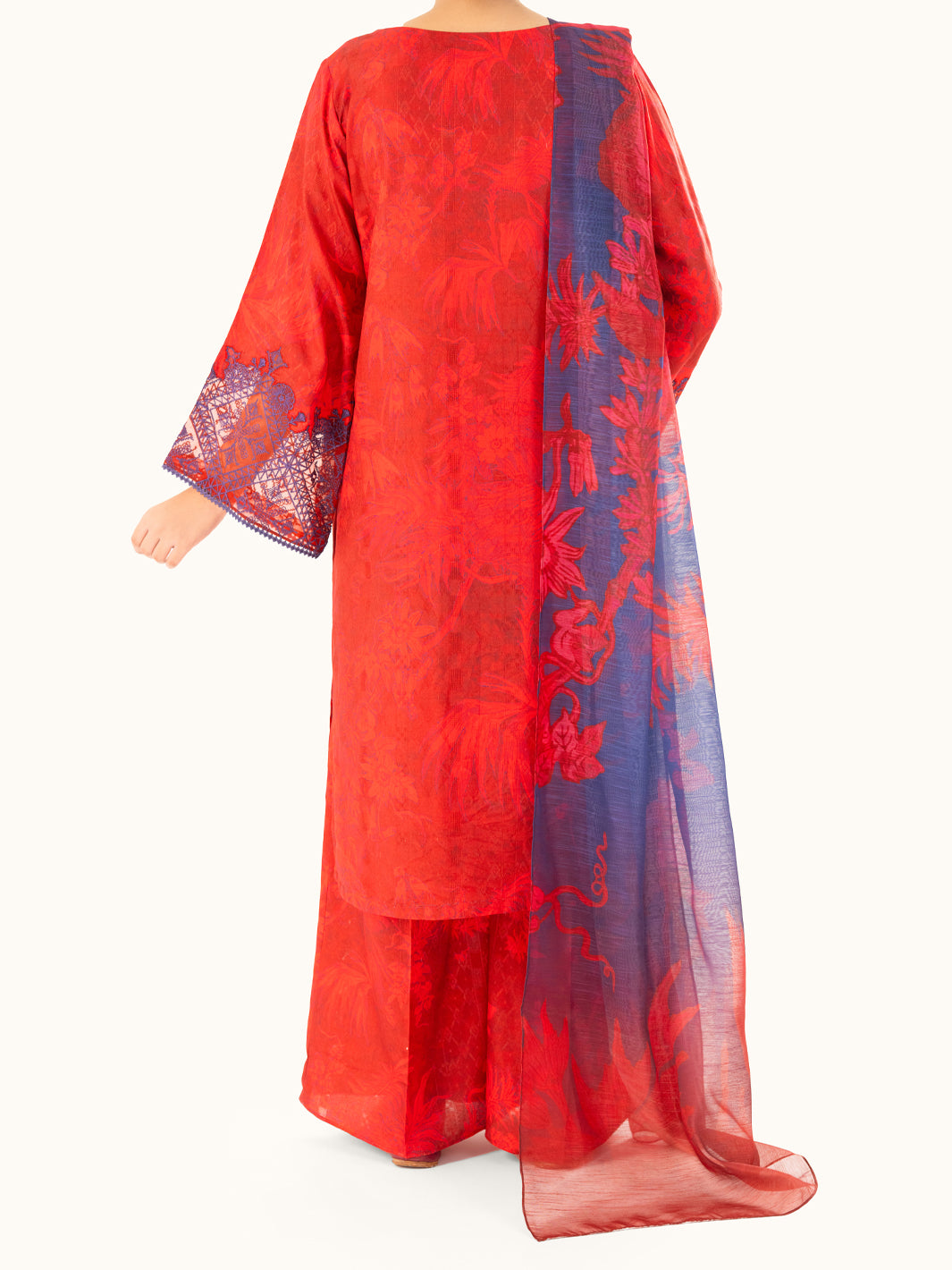 Red Swiss Jacquard 3Pc Stitched - AWP-3PS-867