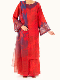 Red Swiss Jacquard 3Pc Stitched - AWP-3PS-867