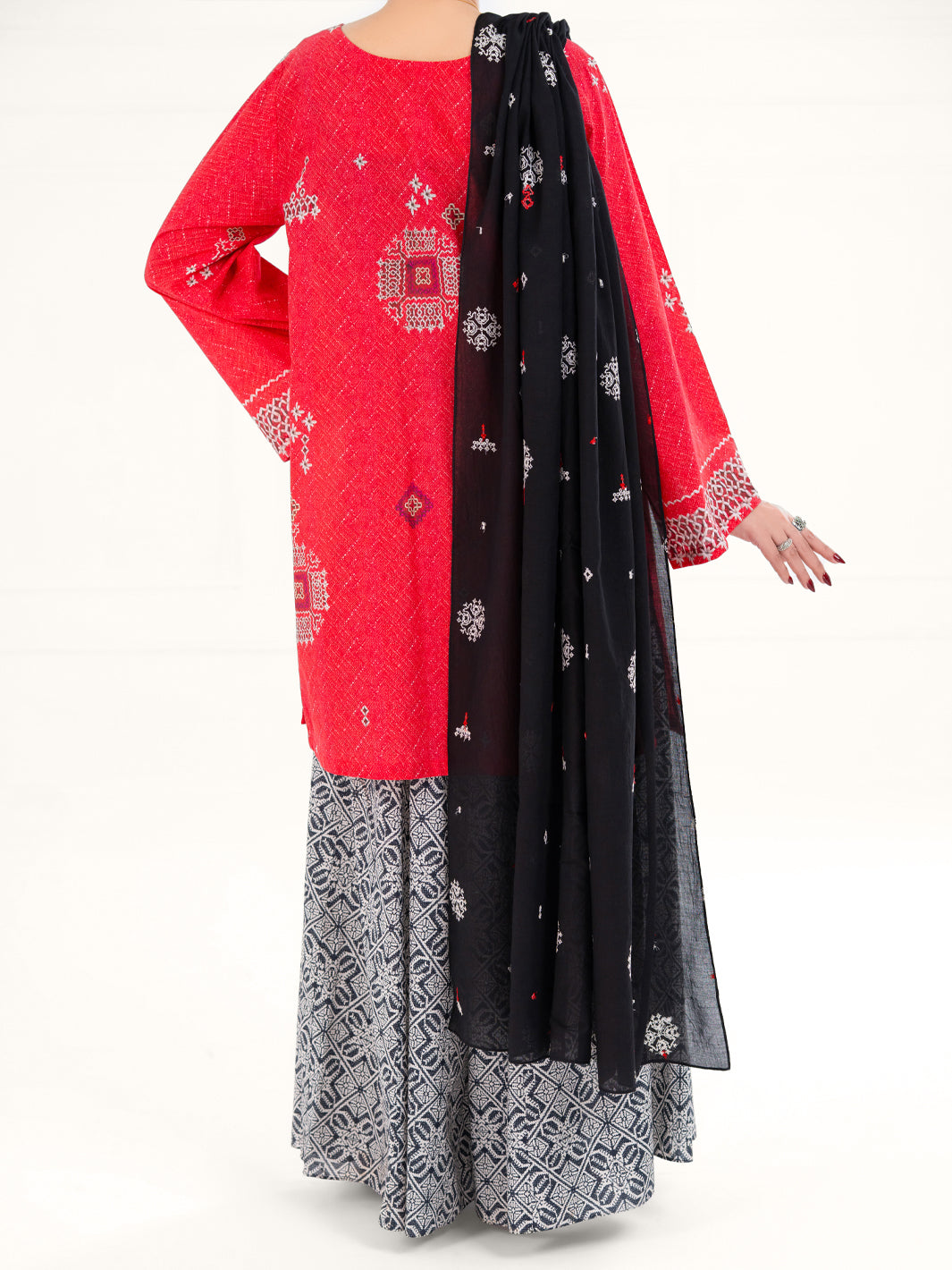 Red Cambric 3Pc Stitched - AWP-3PS-868