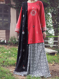 Red Cambric 3Pc Stitched - AWP-3PS-868