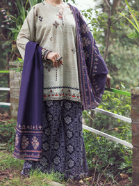 Beige Cambric 3Pc Stitched - AWP-3PS-869