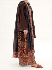 Brown Cambric 3Pc Stitched - AWP-3PS-870