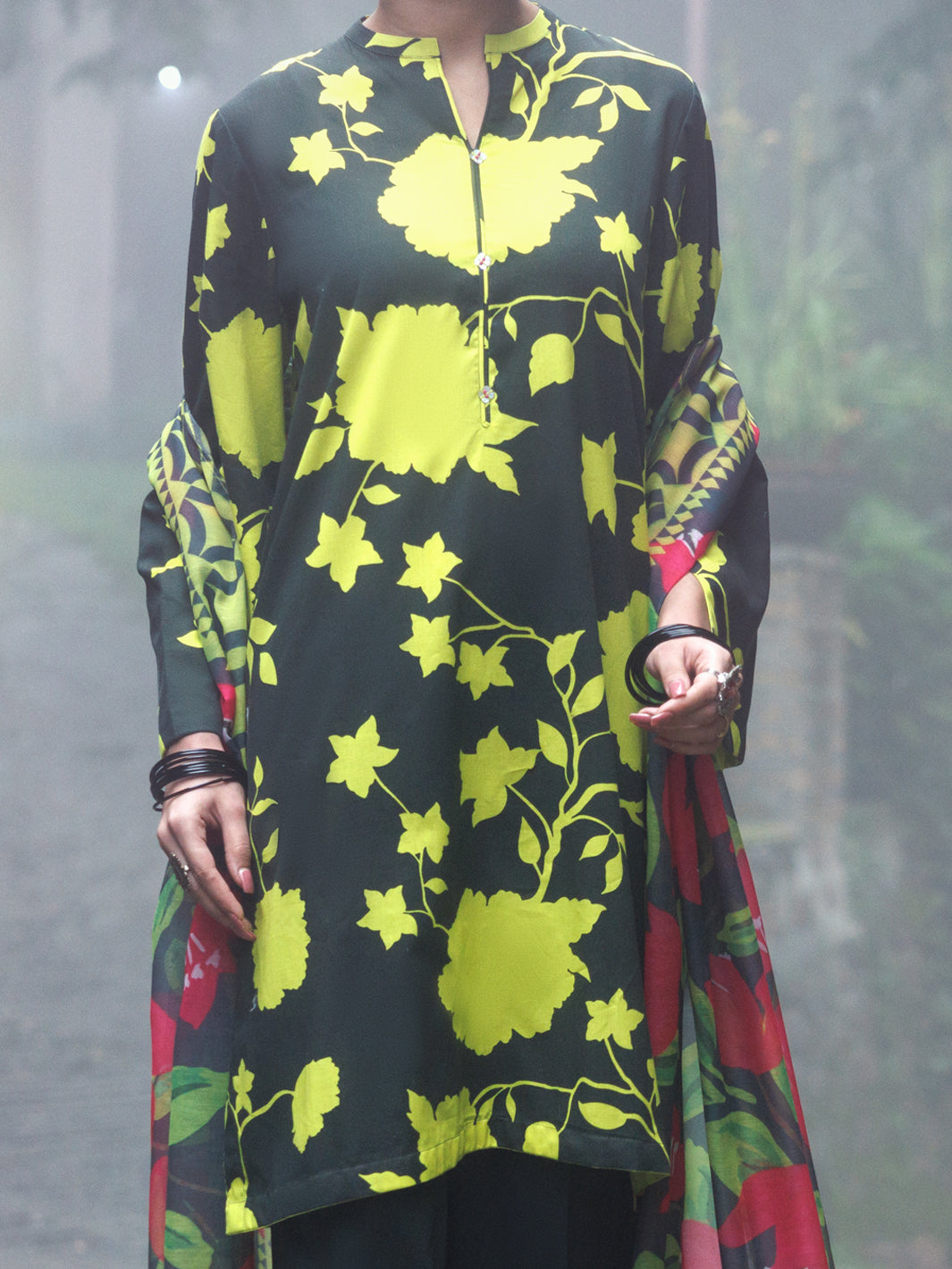 Black Cambric 3Pc Unstitched - AWP-3PS-872