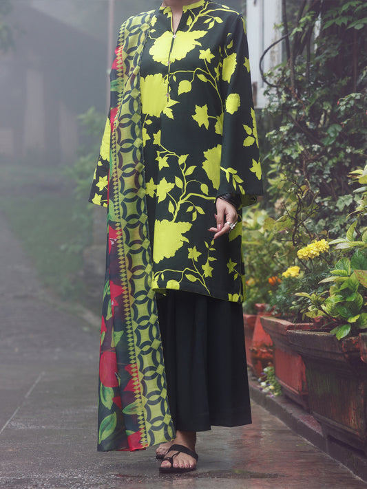 Black Cambric 3Pc Unstitched - AWP-3PS-872