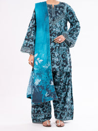 Teal Cambric 3Pc Unstitched - AWP-3PS-874