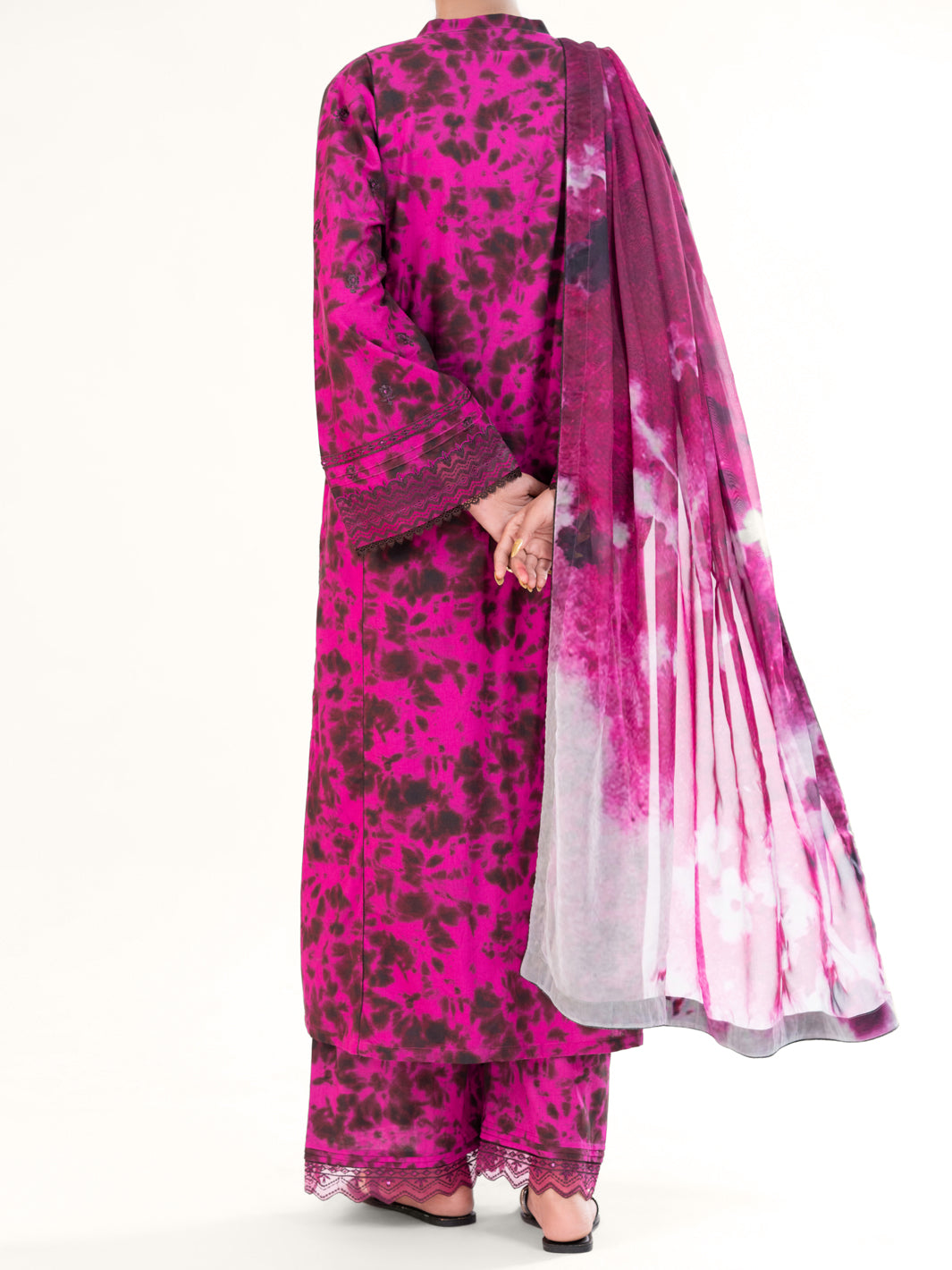 Fuchsia Cambric 3Pc Stitched - AWP-3PS-875