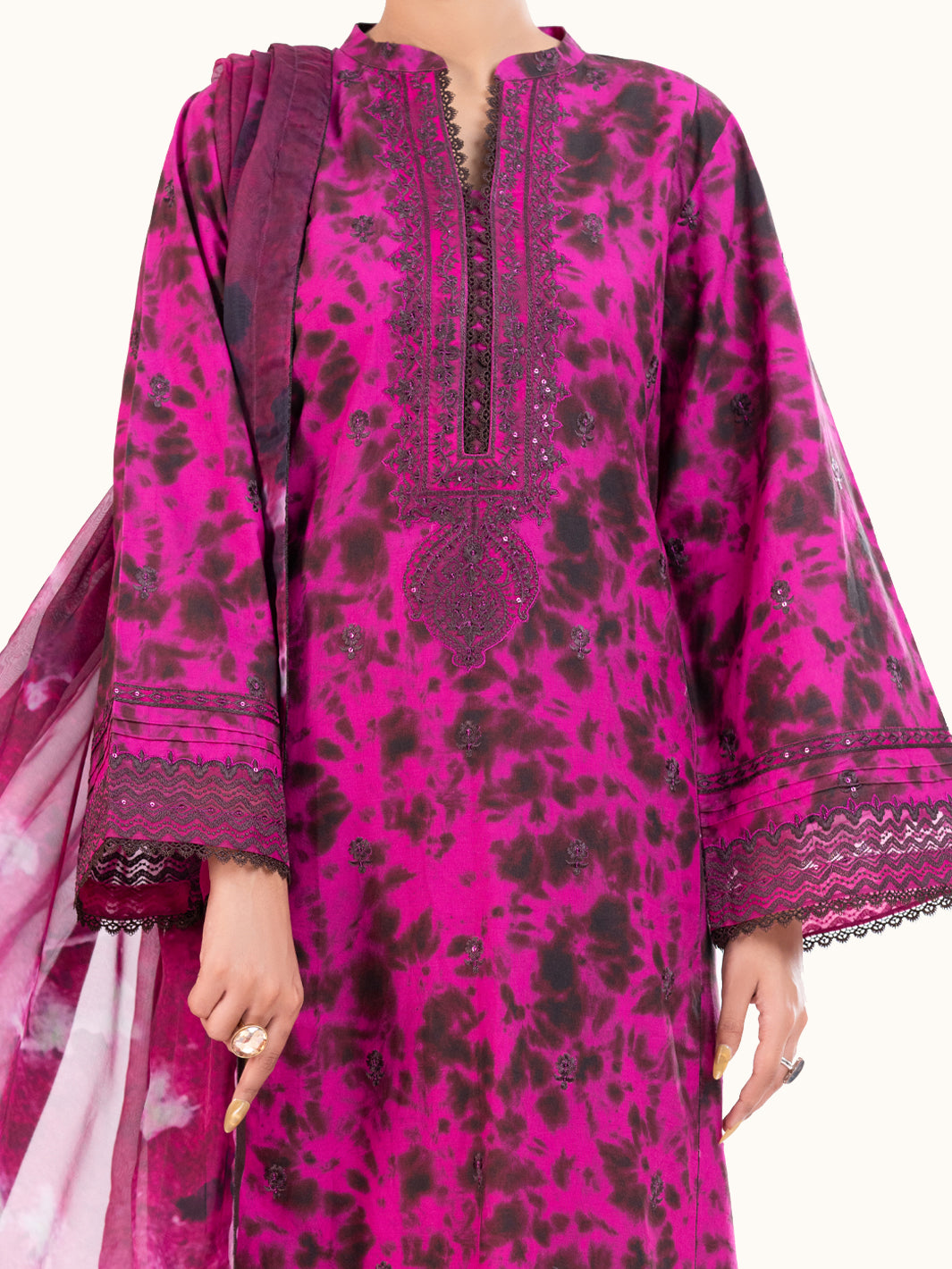 Fuchsia Cambric 3Pc Unstitched - AWP-3PS-875