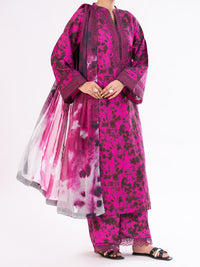 Fuchsia Cambric 3Pc Stitched - AWP-3PS-875