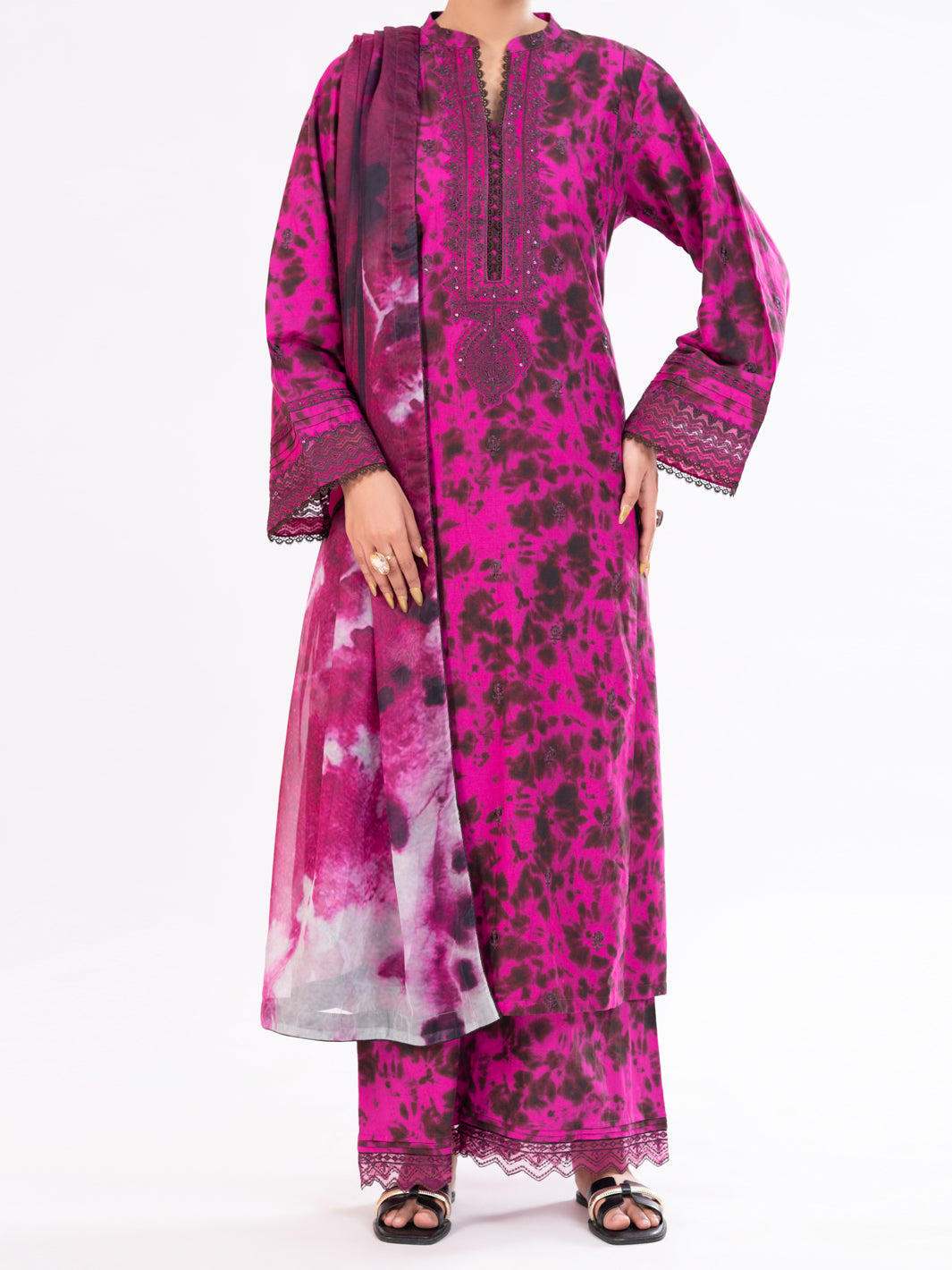 Fuchsia Cambric 3Pc Unstitched - AWP-3PS-875