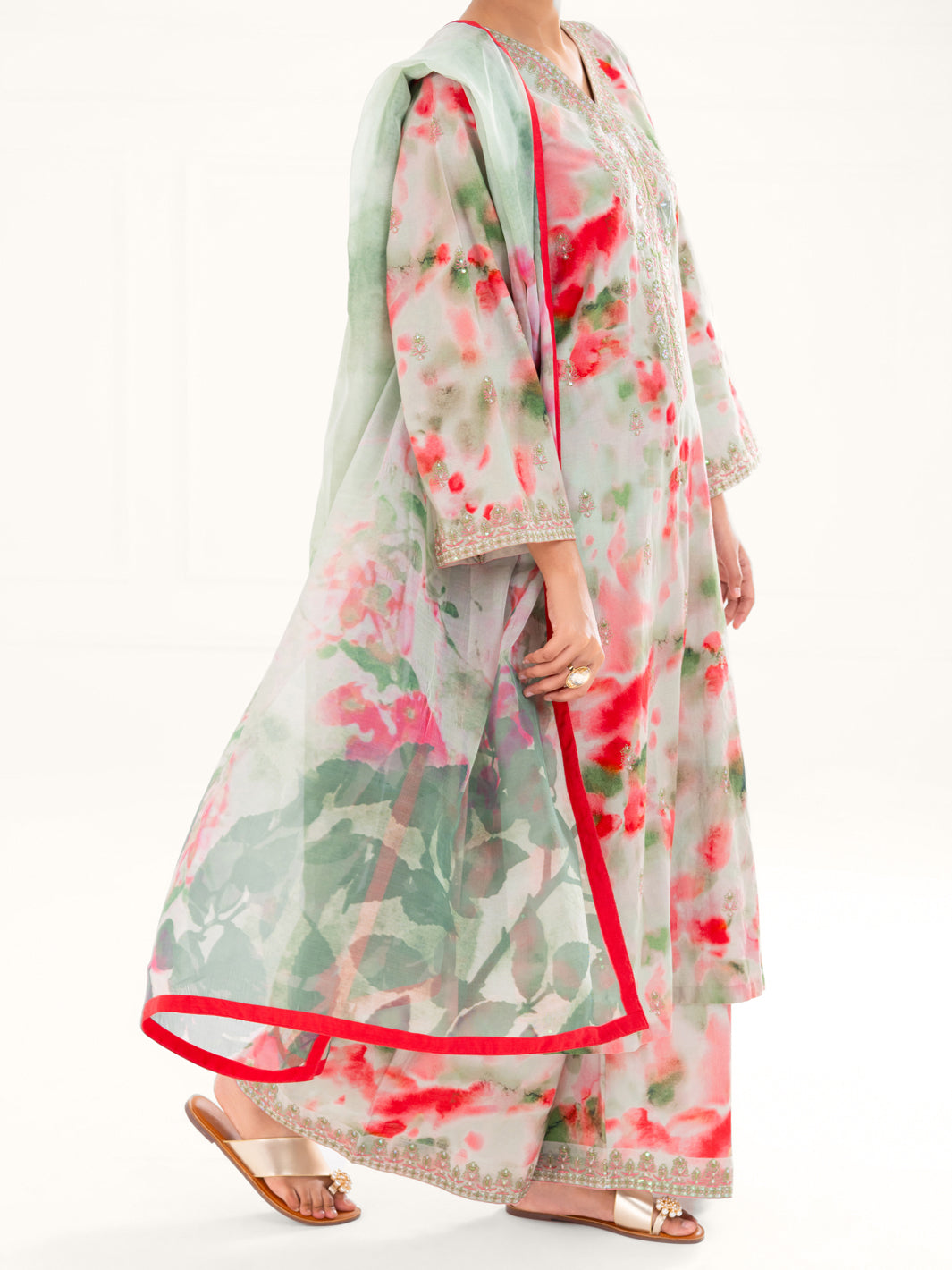 Light Green Cambric 3Pc Stitched - AWP-3PS-876