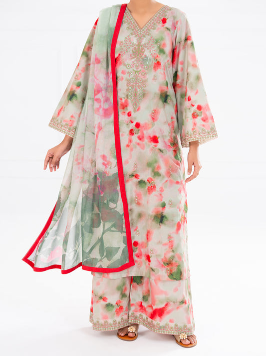 Light Green Cambric 3Pc Unstitched - AWP-3PS-876