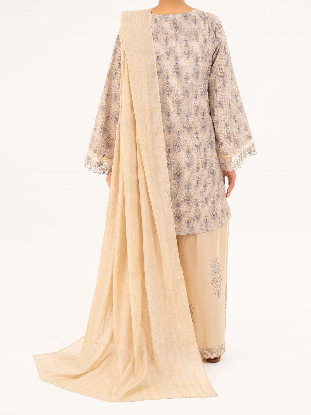 Beige Dobby 3Pc Stitched - AWP-3PS-877