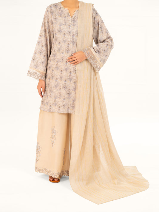 Beige Dobby 3Pc Stitched - AWP-3PS-877