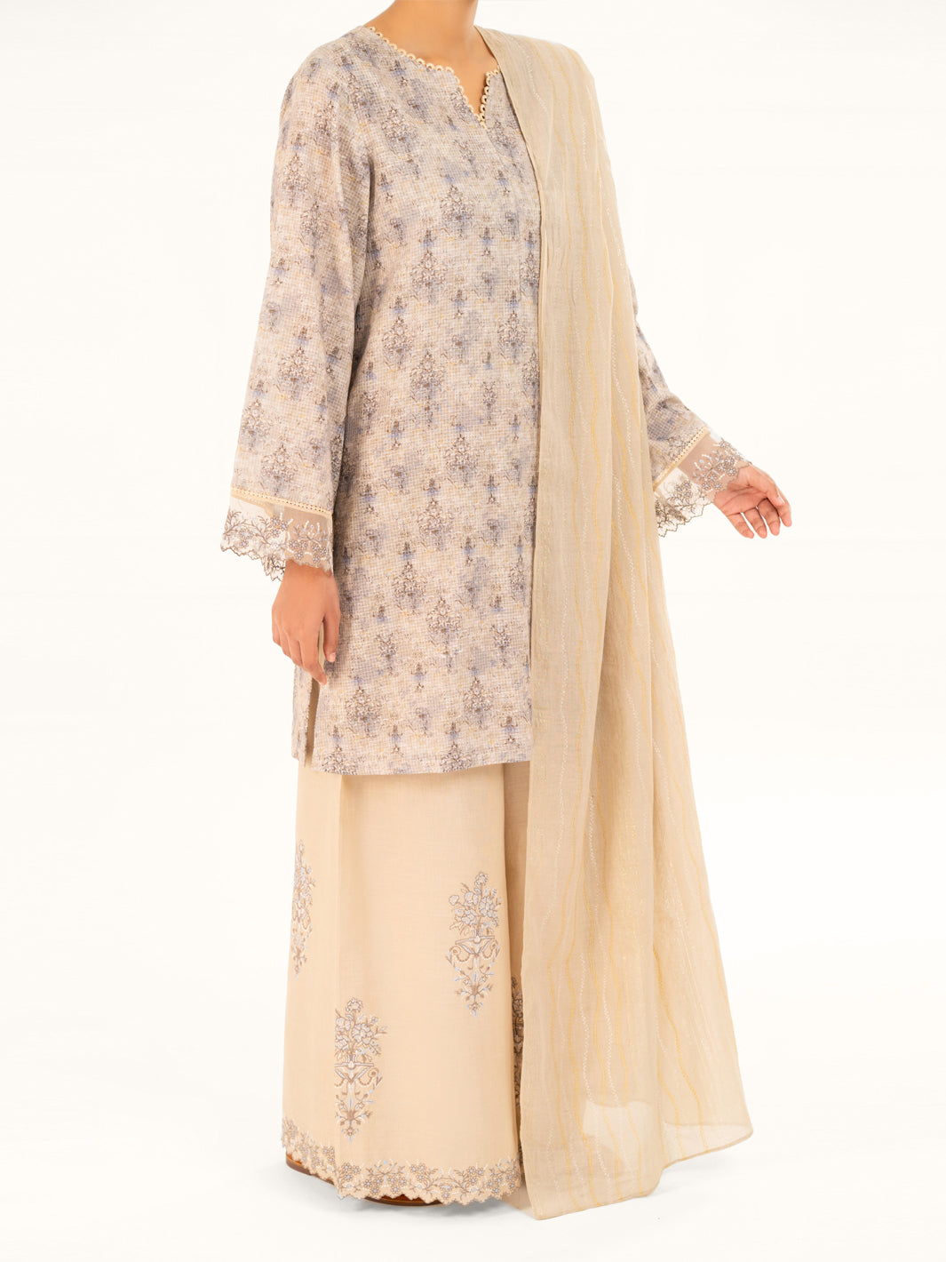 Beige Dobby 3Pc Stitched - AWP-3PS-877