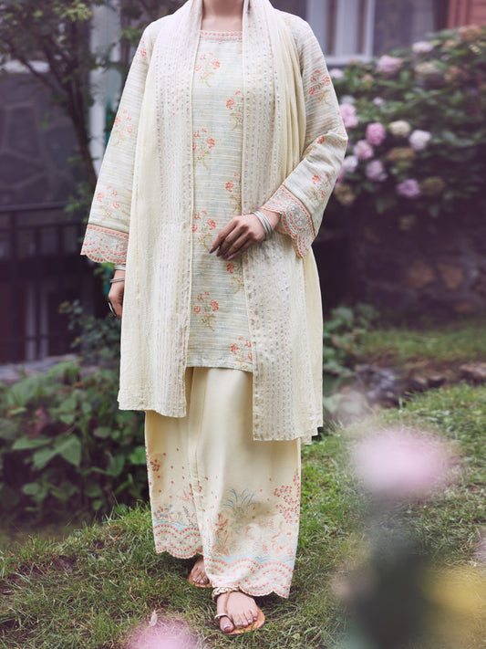 Cream Dobby 3Pc Stitched - AWP-3PS-878