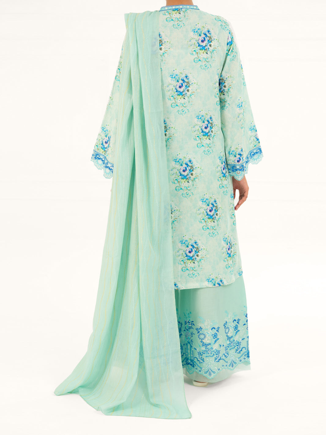 Ice Blue Dobby 3Pc Stitched - AWP-3PS-879