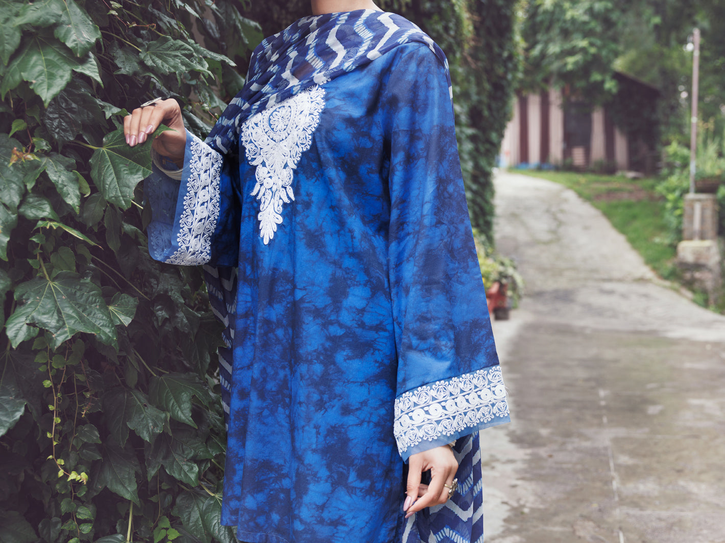 Blue Cambric 3Pc Stitched - AWP-3PS-886