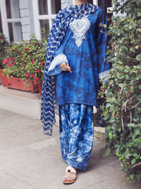 Blue Cambric 3Pc Stitched - AWP-3PS-886