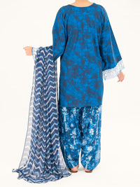 Blue Cambric 3Pc Stitched - AWP-3PS-886