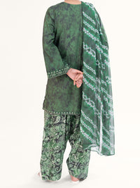 Green Cambric 3Pc Stitched - AWP-3PS-887