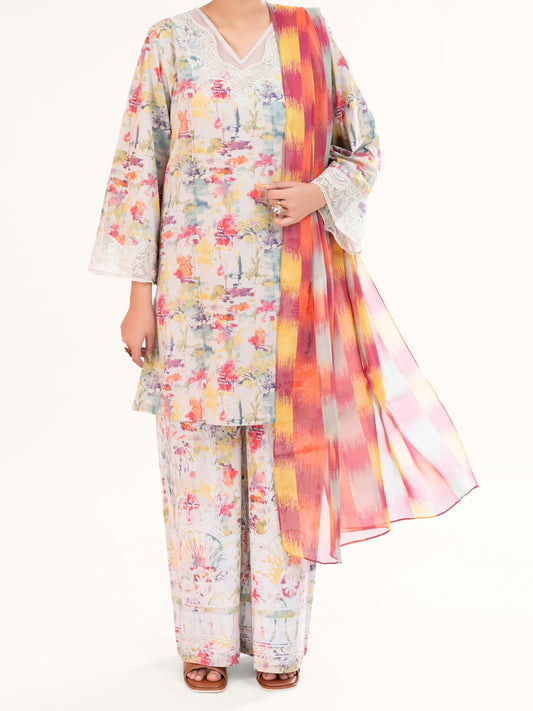 Multicolor Cambric 3Pc Stitched - AWP-3PS-888