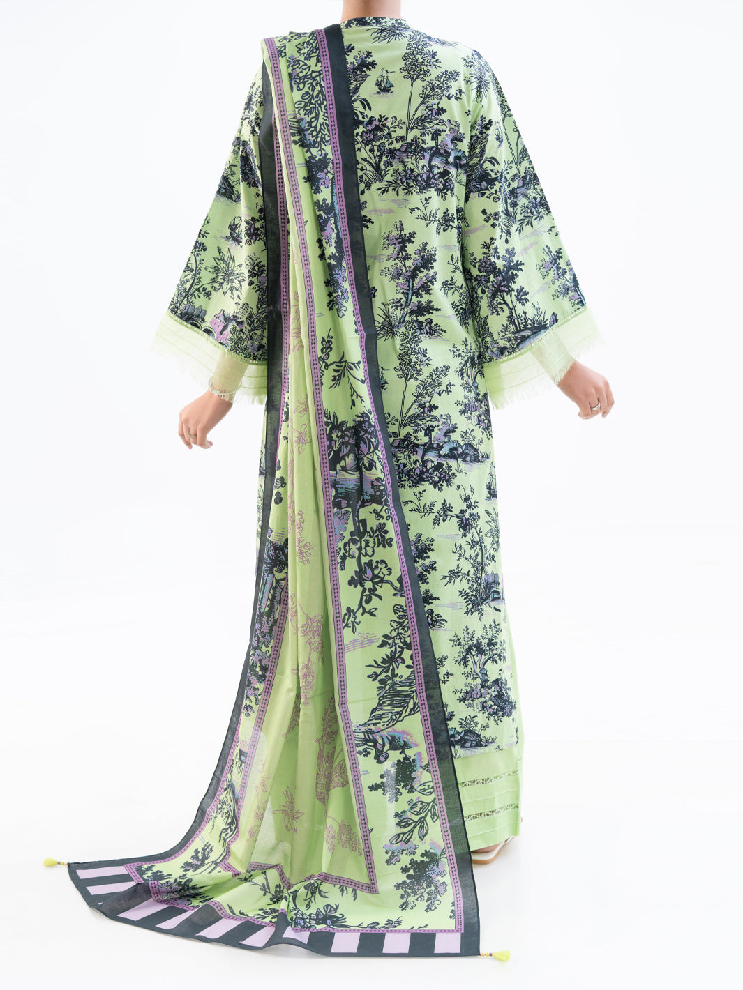 Light Green Cambric 3Pc Unstitched - AWP-3PS-889