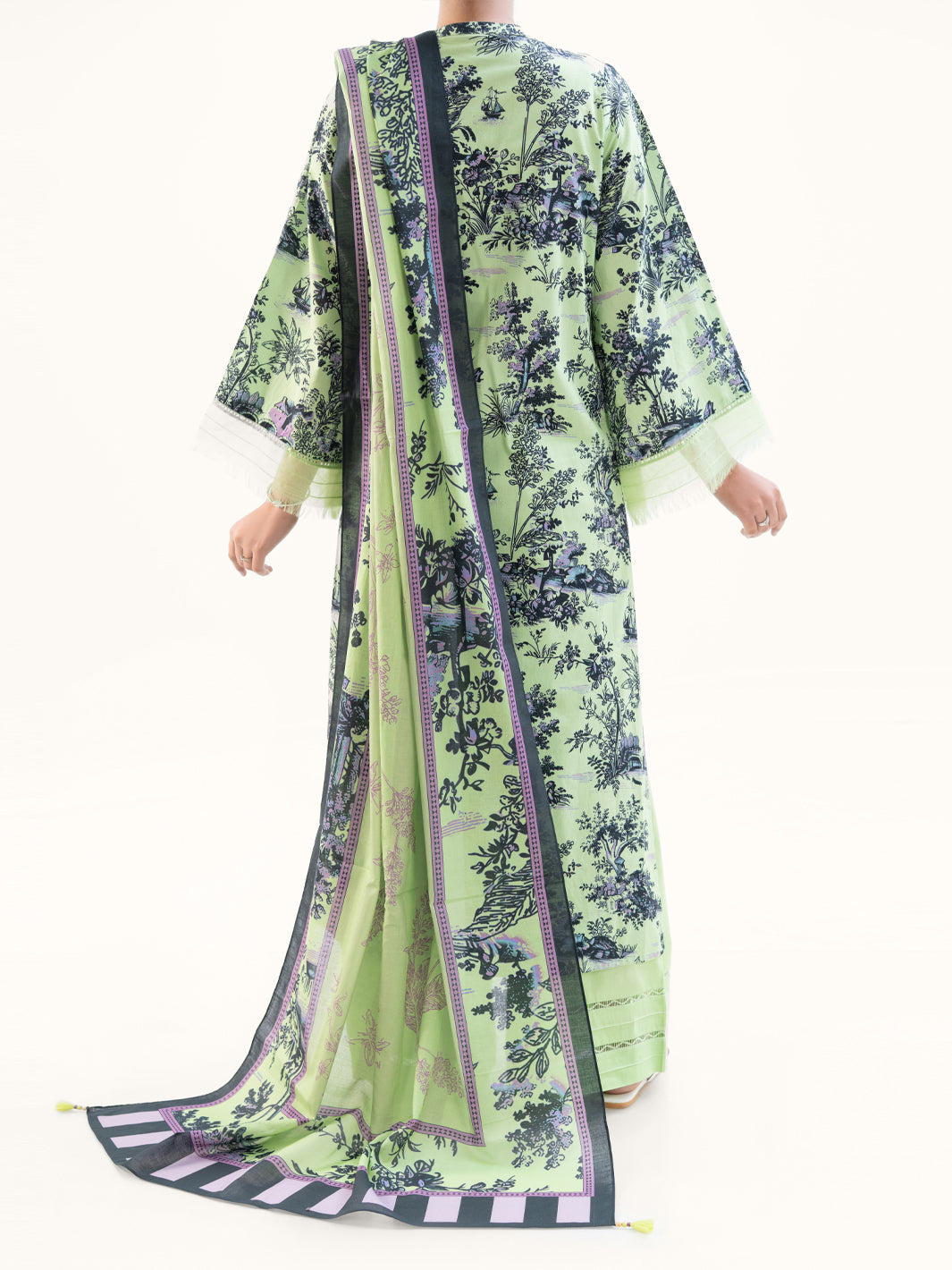 Light Green Cambric 3Pc Unstitched - AWP-3PS-889