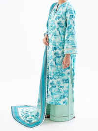 Ice Blue Cambric 3Pc Unstitched - AWP-3PS-890