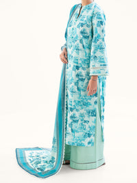 Ice Blue Cambric 3Pc Unstitched - AWP-3PS-890