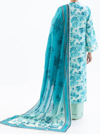 Ice Blue Cambric 3Pc Unstitched - AWP-3PS-890