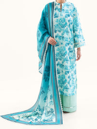 Ice Blue Cambric 3Pc Unstitched - AWP-3PS-890