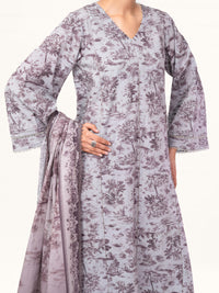 Grey Cambric 3Pc Unstitched - AWP-3PS-891