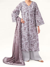 Grey Cambric 3Pc Unstitched - AWP-3PS-891