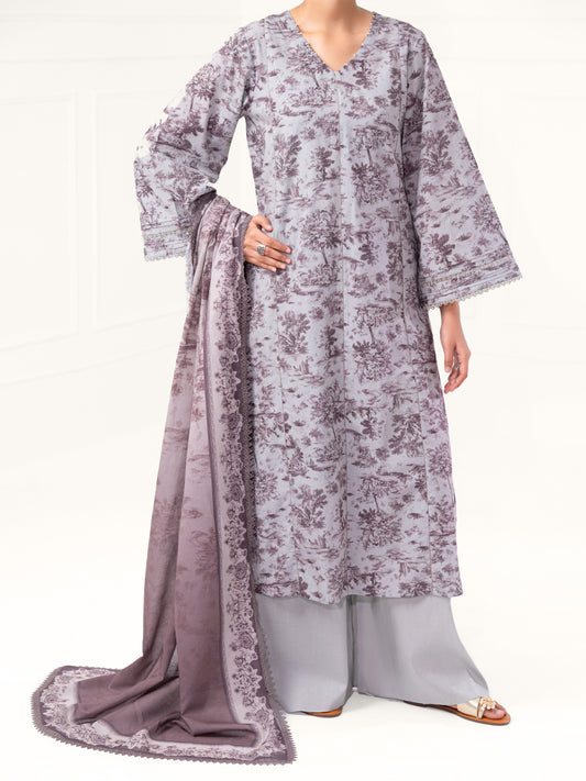 Grey Cambric 3Pc Unstitched - AWP-3PS-891