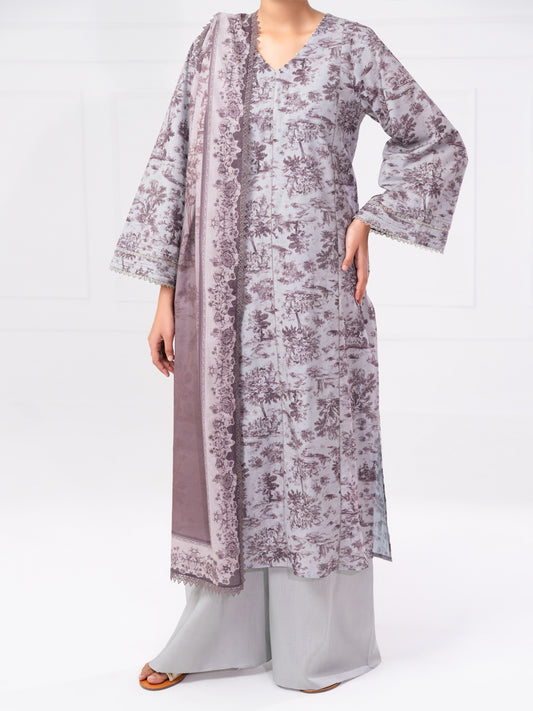 Grey Cambric 3Pc Unstitched - AWP-3PS-891