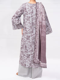 Grey Cambric 3Pc Unstitched - AWP-3PS-891
