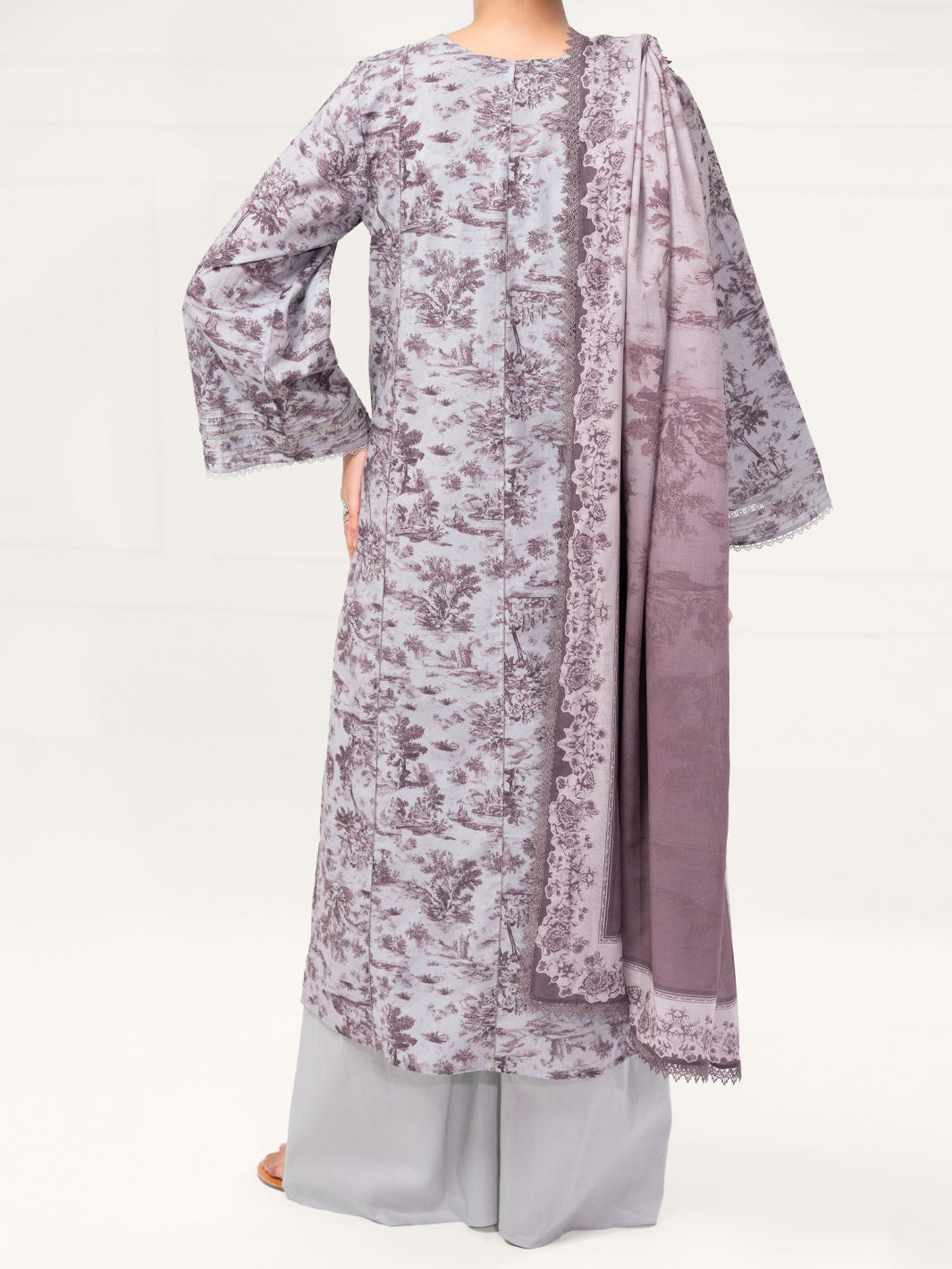 Grey Cambric 3Pc Unstitched - AWP-3PS-891